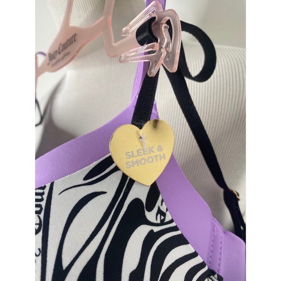 Juicy couture women's sleek and smooth black & white / lavender color 2 bra set - Picture 6 of 8